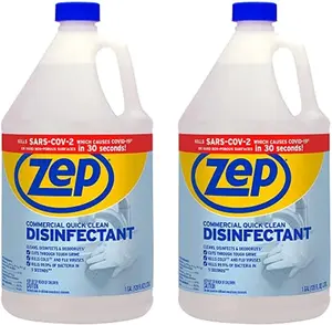 Zep Commercial Quick Clean Disinfectant 1 Gallon Case of 2 ECZUQCD1282 Kills SARS-COV-2 in 30 Seconds