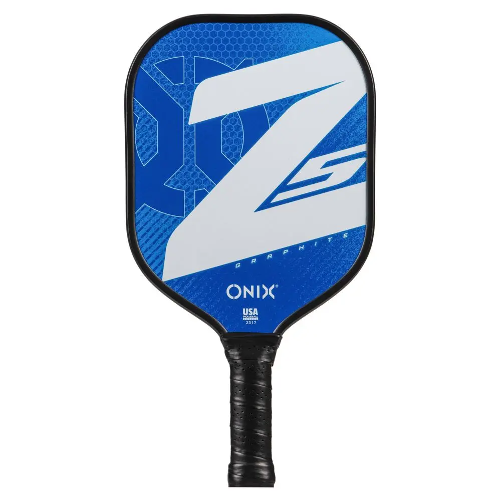 ONIX Z5 Graphite Face Pickleball Paddle, USAPA Approved Wide Body with Polypropylene Core & Edge Guard, Stiff Flex, 8.2 oz, Blue, Added Speed, Official Play