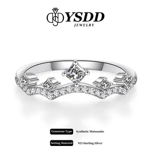 【#276 Princess】Princess Cut Synthetic Moissanite Wedding Ring Enhancer in 925 Sterling Silver