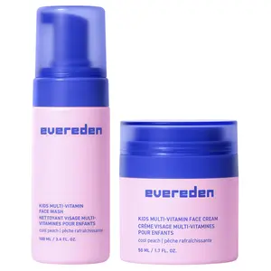 Evereden – Happy Face Duo | Kids Multi-Vitamin Face Wash & Face Cream | For Ages 6+ (2-Piece Set)