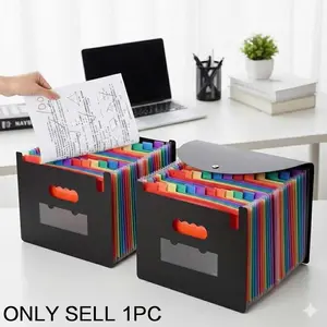 13/25 Pocket Zipper A4 Portfolio File Folder, Expandable Accordion Organizer with Handle for Documents, Files Organizer. Durable Waterproof Storage for School Office Travel Use, Secure Student Info Papers Classification, Office Supplies.