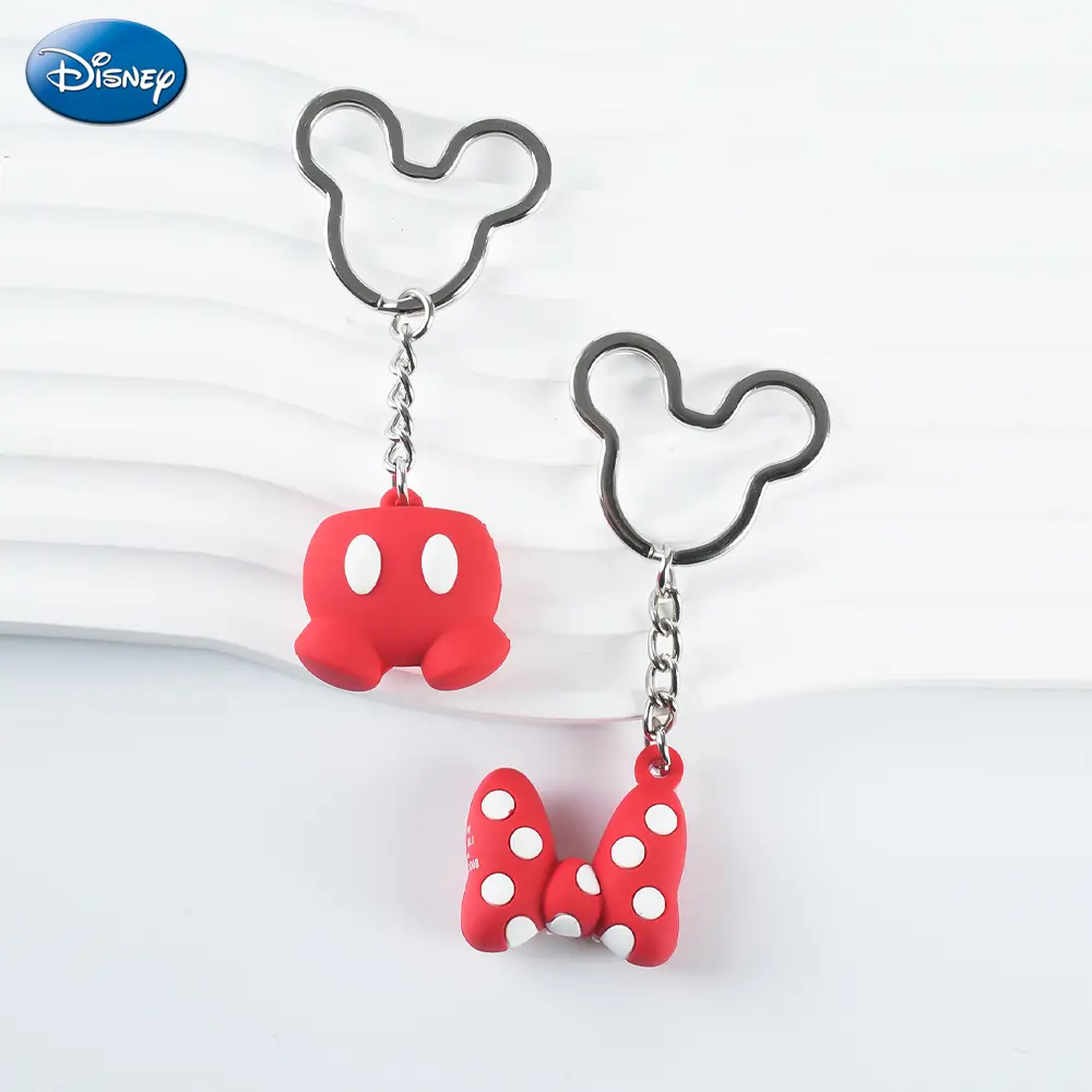 1/2Pcs Disney Licensed Minnie Bow Mickey Shorts Keychain, Keychain Accessories, Cute Keychain Accessory, Key Charms, Keychain For Bags, Mickey Bag Clip Cartoon Soft Touch PVC Bag Charm Keyring Bag Decoration Christmas Birthday Gifts