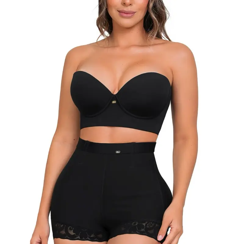 SEXYWG Women's Ultra-Invisible Push-Up Compression Shapewear Panty (BOMBONCITO CACHETERO SMI04027) - Plain Style, Functional Lace, Vitamin E Enriched, Discreet Fit, Comfortable Basic Spring Leg Shapewear with Free Tanga Short