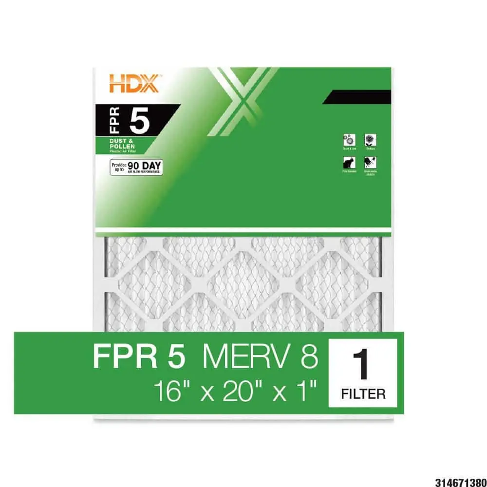 16 in. x 20 in. x 1 in. Standard Pleated Air Filter FPR 5, MERV 8