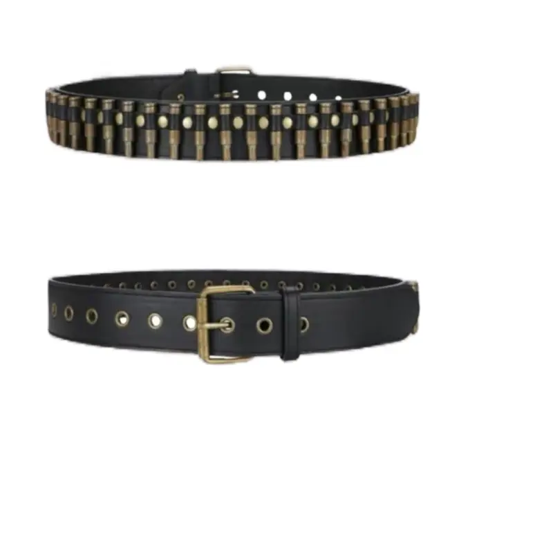 Punk Fashion Bullet Belt - PU Leather Belts for Men & Women - Stylish & Versatile Accessory for Bold Fashion Statements
