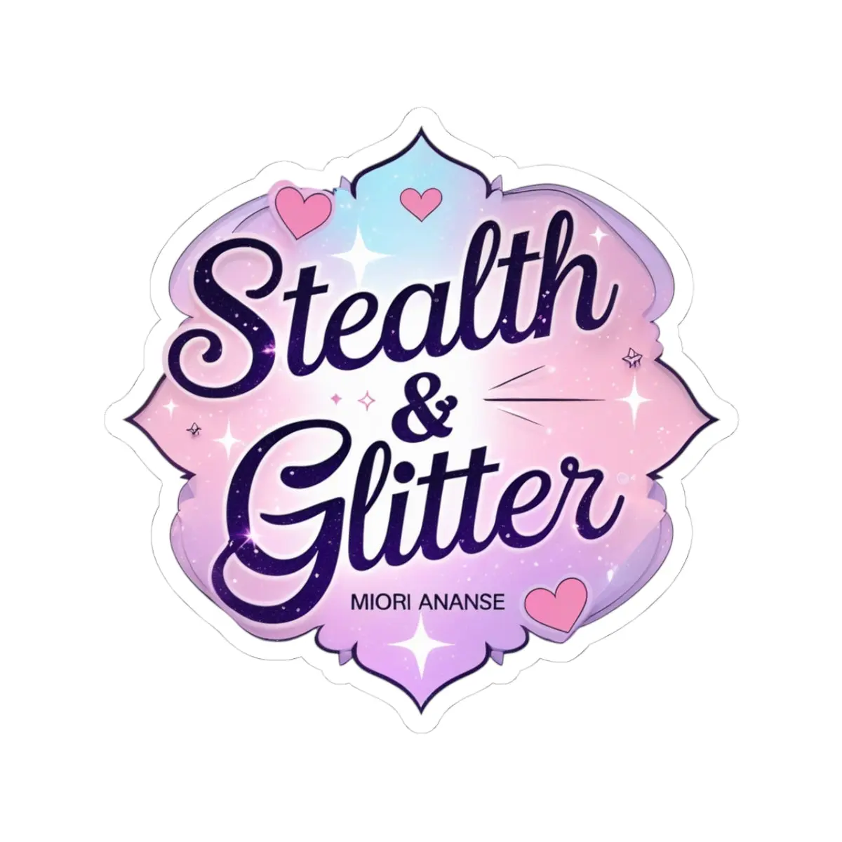 Miori Ananse Signature Pastel Logo Stamp - Stealth, Glitter Design for DIY Scrapbooking & Stamping Projects