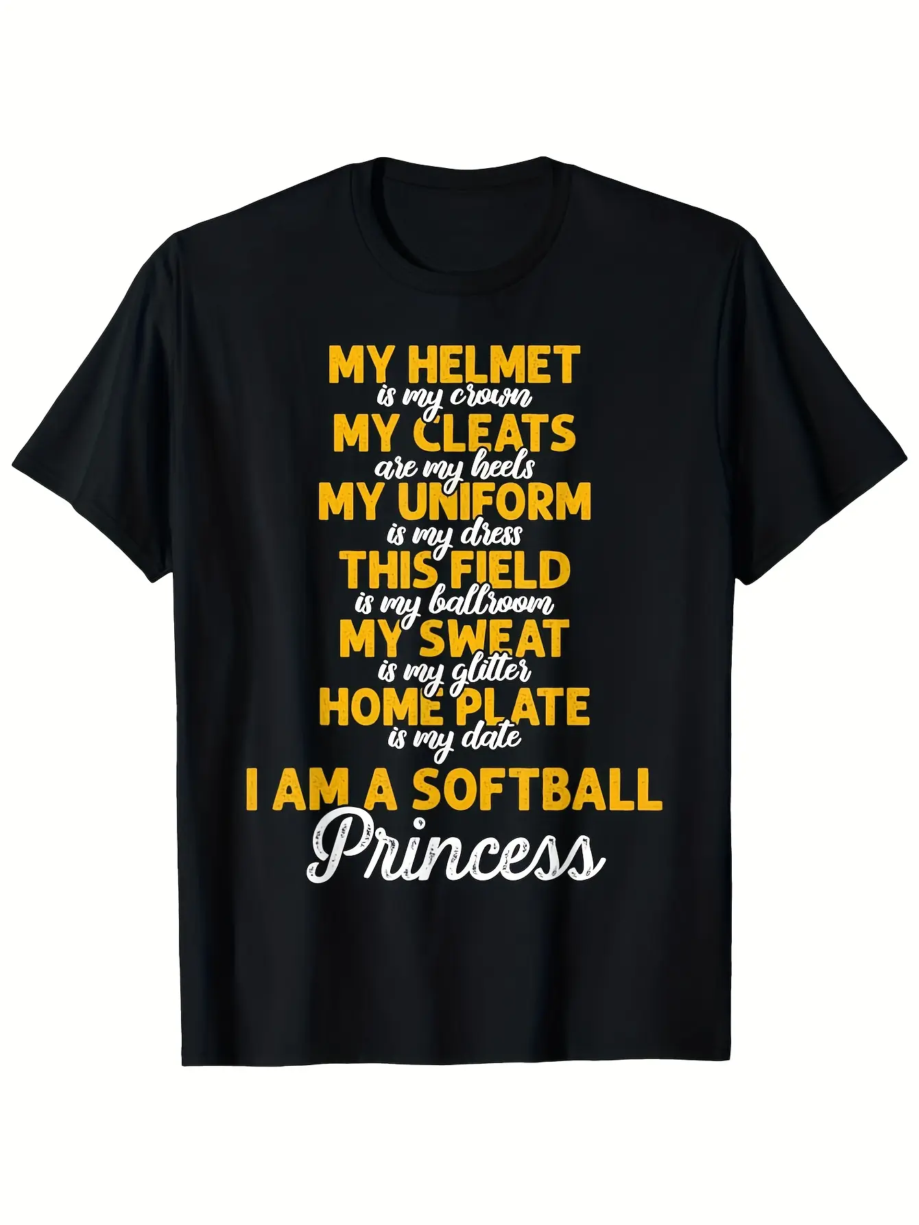 Funny Softball Princess T-Shirt - My Helmet is My unisex soft cotton short sleeve t shirt, vintage graphic casual tee for men women teens, perfect birthday holiday gift for camping travel gym daily street  wear