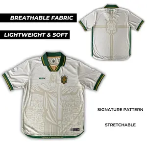 [ Fast Shipping ] BRAZIL REDEEMER 94 AWAY  - Breathable Lightweight Stretch Training Shirt Team Football/Soccer Jersey For Men & Women Fans Collection, Team Uniforms, Football Jersey Shirt