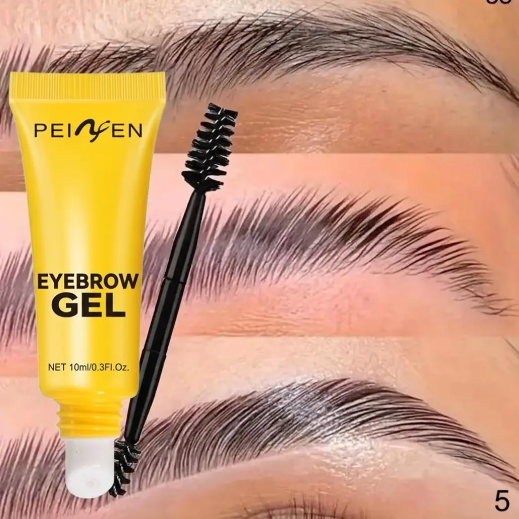 Strong Hold Eyebrow Gel with Brush, Transparent Brow Sculpting Gel, Suitable for All Skin Types, Powerful Styling Gel for Wild Brows, Precisely Sculpted Brows, Eyebrow Gel Makeup, Brow Gel Clear