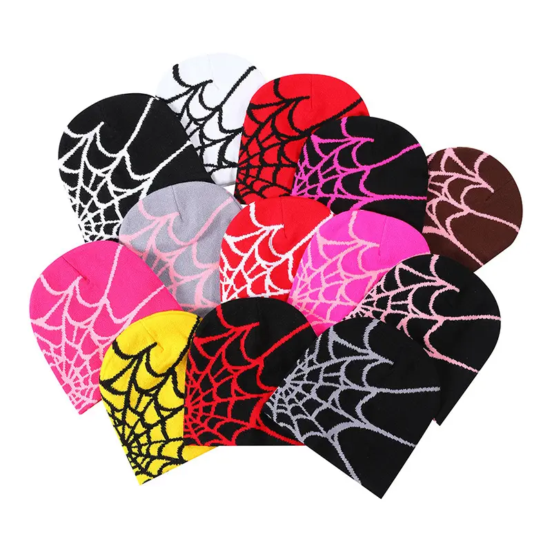 Y2K Spider Web Beanie - Unisex, Female-Friendly Colorful Beanie with Vibrant Spider Web Design, Soft-Touch Material, Adjustable Fit for Comfort and Warmth