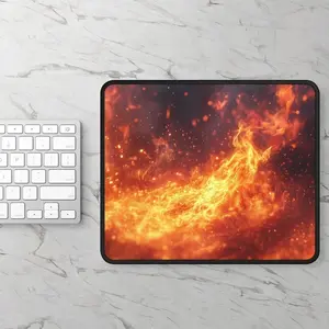 [SALE UP TO 50% + FREE SHIP] Fire Magic Desk Mat, Blazing Inferno Desk Pad, MTG Play Mat, Flames Mousepad, Glowing Embers Desk Topper, Roaring Fire Laptop Mat, Burning