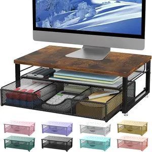Computer  Stand Riser, office organizer with Drawer, Office Organizers Storage for Classroom Office Supplies ()