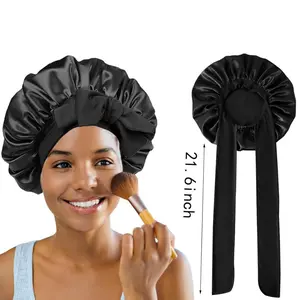 Satin Sleep Bonnet, Anti-Tangle Hair Protection Cap with Adjustable Fit, Frizz-Free Comfort & Smooth Haircare Styling Tool for Curly Hair,summervibes