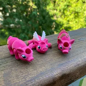 Cute Piglet Articulated Straw Charms for Stanley Tumbers & 9.5mm Straws with Durable PLA Design - Stylish, Beverage