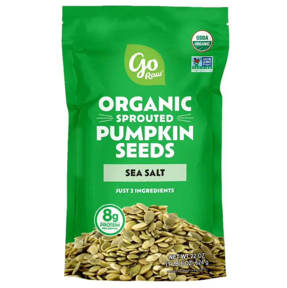 Go Raw Sprouted Organic Pumpkin Seeds with Sea Salt, 22 oz Snack Flavor Go Raw Sprouted Organic Pumpkin Seeds with Sea Salt, 22 oz Snack Flavor