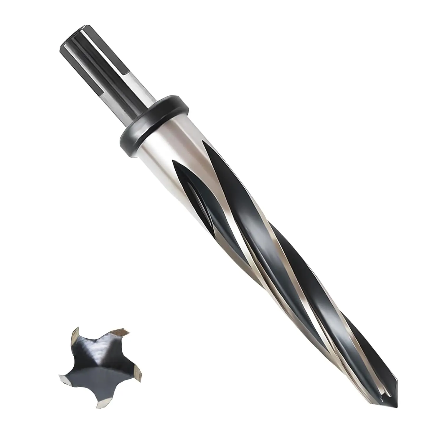 3/4" Reamer Drill Bit for Metal, M2 HSS Taper Reamer for Steel, Alloy, , Plastic to Align, Enlarge Holes - 5-Spiral Flutes, 1/2" Non-Slip Shank, 19mm  Reamer, Bridge Construction Reamer.