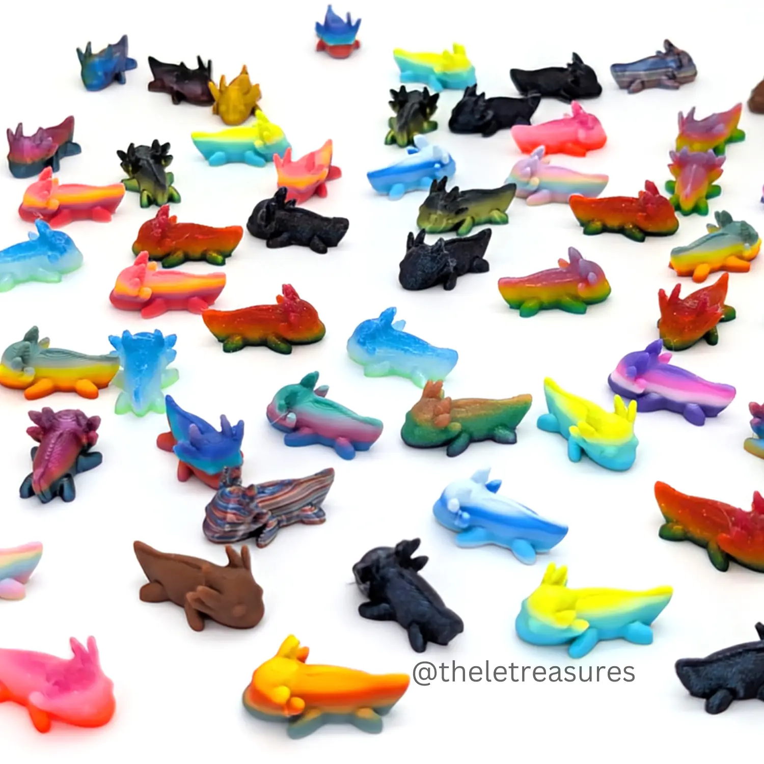 Tiny Axolotl Figurine – Cute 3D Printed Collectible, Pocket-Sized, Tiny, Smiley Aquarium Friend, Micro collectibles make the perfect gift, desk buddy, or party favor. Raves, Fairs, Schools
