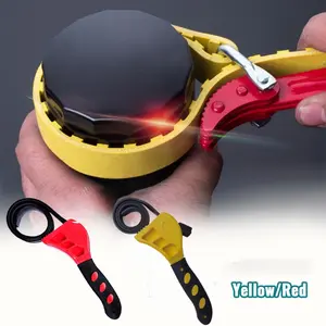 Adjustable Rubber Strap Wrench, Universal Non-Slip Oil Filter Wrench, Heavy Duty Multi-Purpose Belt Spanner, Hardware Tools for Car Repair, Plumbing, Jar Opening, Pipe Fitting & Home Use – Fits Various Round Objects, Hand Tools
