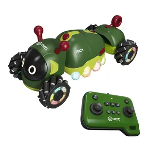 Contixo RC1 Mech Stunt Caterpillar Car for Kids – Futuristic 360° Omni-Directional RC Vehicle with Mist Spray, Colorful LED Lights & Sound, Flexible Torsion Body All-Terrain Stunt Car, 2.4GHz Remote Control Toy