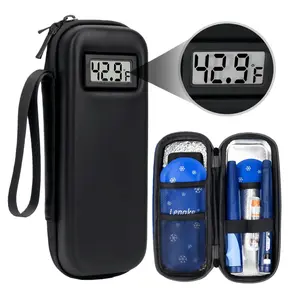 Long-Lasting Insulin Cooler Box with LED Display, Insulated Pack, Tsa Certified Travel Medicine Pouches, Ice Pack Included, Perfect Gift