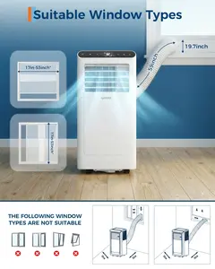 8,000 BTU Portable Air Conditioner Cools Up to 350 Sq.Ft, 3-IN-1 Energy Efficient Portable AC Unit with Remote Control for Bedroom, Dorm, Office, Temporary Space