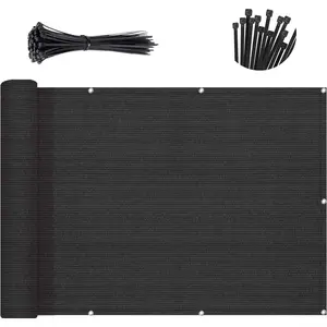 3'x16' Black Balcony Privacy Screen Fence, Apartment Railing Heavy Duty Windproof Screen Suitable for Outdoor, Deck, Backyard, Patio Privacy (We Can Customize Size)