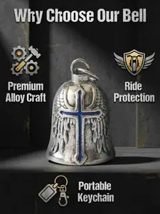 Christmas Halloween Bell Gremlin Guardian Motorcycle Portable Keychain, Premium Alloy Craft Unisex Design Crossbell Rider Bicycle Bell, Lucky Riding Spirit Bell Accessory, Ride Protection, Bike Accessory