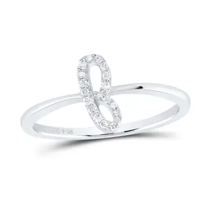 1/12Ctw-Nat Dia P1 Gift Initial "F" Ladies Ring (1.55 grams)