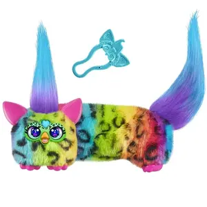 Hasbro Collectibles Furby Furblets Collectibles with Rainbow Leopard Print and Blue Horns