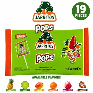 19ct Jarritos Pops Natural Flavor Lollipops | Mexican Soda Candy, Individually Wrapped, Party Favors