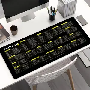 Python Programming Cheat Sheet Desk Mat XXL, Mouse and Keyboard Pad, Large Gaming Mouse Pad with Anti-Slip Base, Coding Reference Desk Pad for Developers & Gamers, Aesthetic Desk Mat for Coders, Great Gift