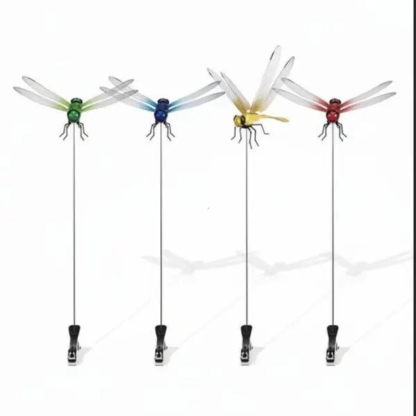 【2026 Essential Upgraded】Whimsical Painted 3D Dragonfly Clips - Fake Dragonfly Decoy Bug Repellent, Portable Fly Deterrent Hat Clips for Camping Tents, Patio Decor, Garden Beds (4PC/8PC), Strollers, Fishing Hats, Eco-Friendly, 3D Simulation, 4-Piece Set