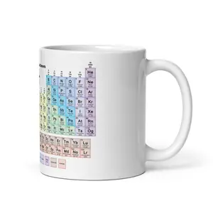 Periodic Table with all 118 Element Names Mug, Chemist, chemistry student, Physic Student, physicist, cheat mug, nerd geek mug