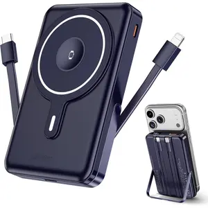 for Magsafe Portable Charger, 10000mAh Magnetic Power Bank with Foldable Stand, PD 22.5W Fast Charging with USB-C Cable, Wireless Portable Charger for iPhone 17/16/15/14/13/12 Series, Blue