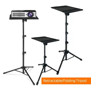Adjustable Height & Collapsible Design Laptop and Projector Stand - Portable Tripod Floor Mount for Office, Home, Studio, Outdoor - 26-63 Inch Range