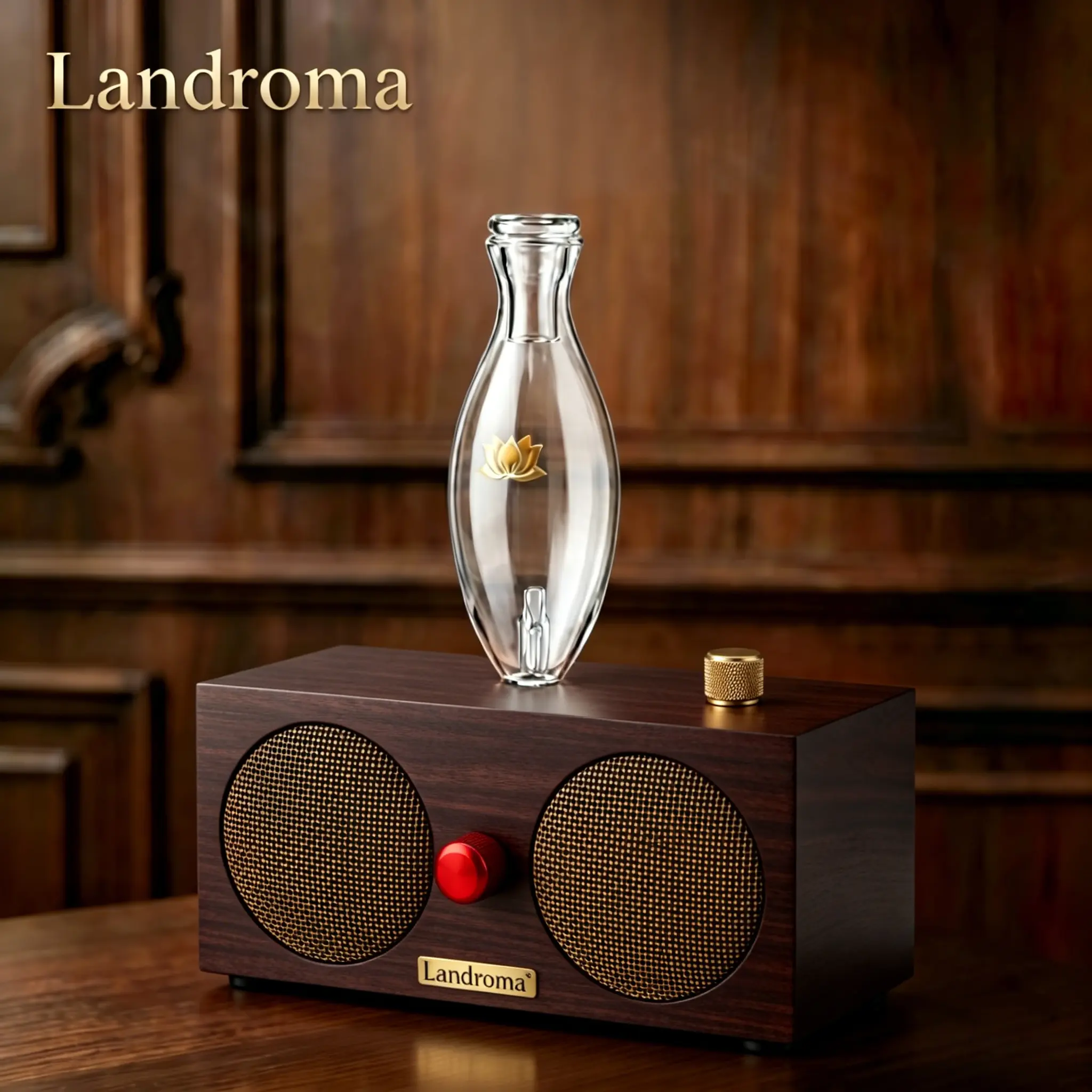 Landroma Two-Fluid Home Aroma Diffuser – Square High-End  Sapele Wood, Ambient Light & Bluetooth Speaker, Essential Oil Diffuser  RX450