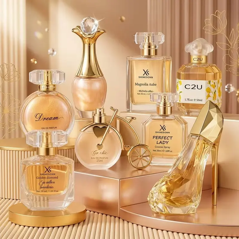 8pcs Women'S Perfume Set, Long-Lasting Sweet Floral& Fruity Scents, Luxury Gold-Tone Bottles, Perfect Holiday Gift for Her on Valentine's, Christmas& New Year.