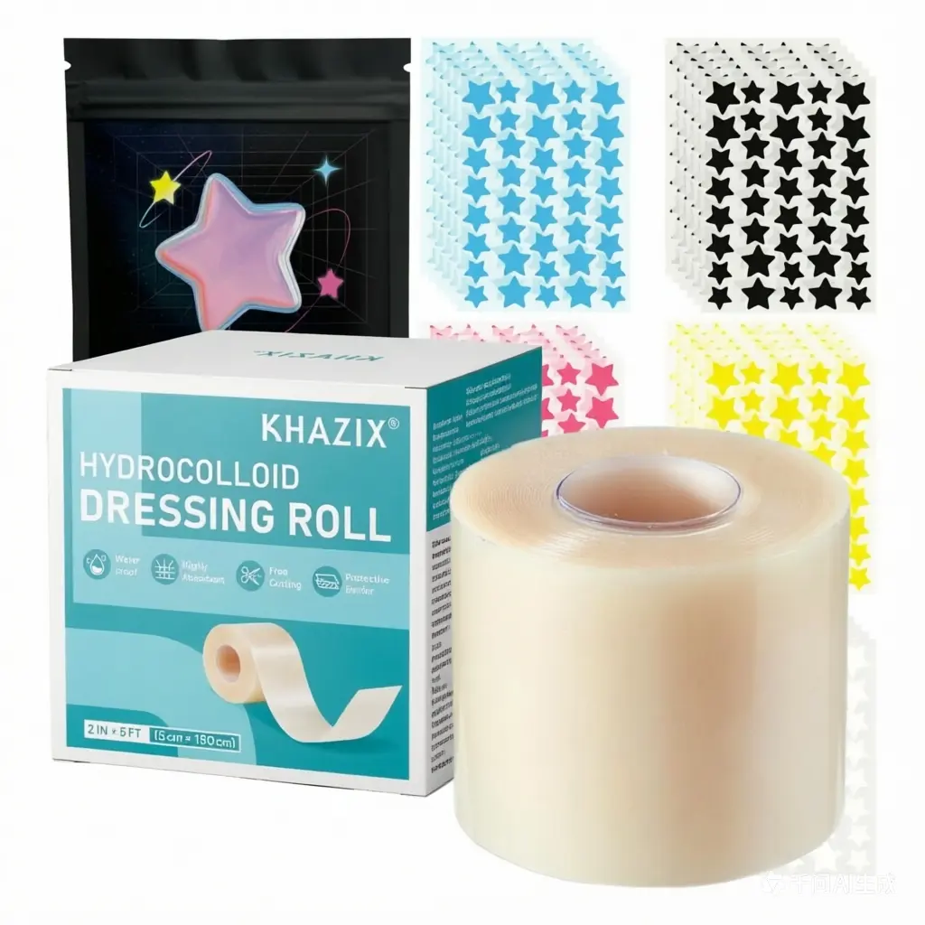 1 Set,Hydrocolloid Pimple Patches & Hydrocolloid Roll Combo Kit, Waterproof & Breathable, Personal Care Dressing for Daily Skin Care & Minor Skin Irritation, Healthcare