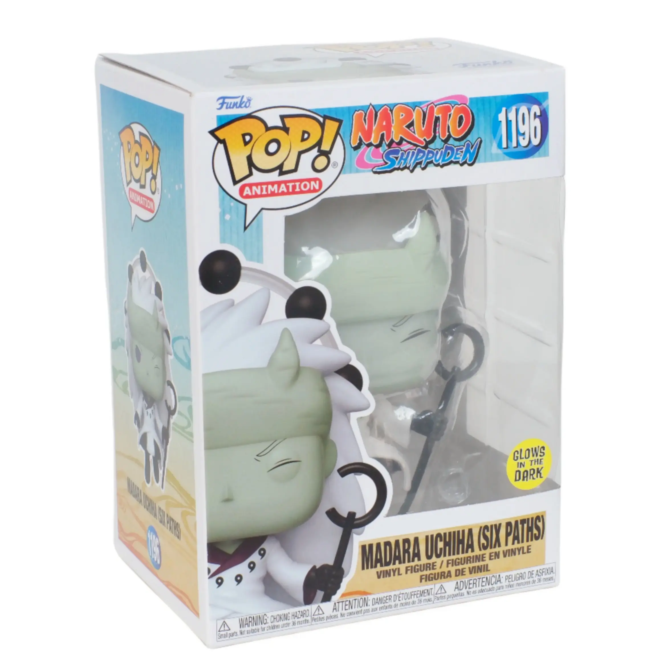 Funko Pop! Animation: Naruto Shippuden- Madara Uchiha #1196, Glows in the dark, with Clear Pop Protector