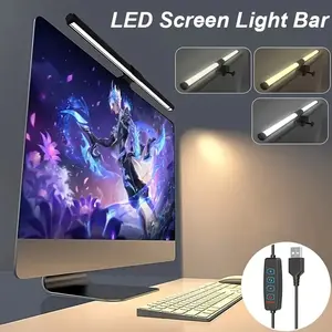 Smart LED Screen Light Bar with Dimmable Brightness & Color Adjustment (White/Blue) - USB-Powered Monitor Light, Adjustable desk light, for Home Office, Gaming, Compatible with MacBook, PC, Tablet, Smartphone, Minimalist Design, Button Control