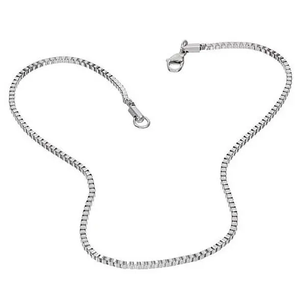 Stately Steel 2.5mm Box Chain Necklace Stately Steel 2.5mm Box Chain Necklace