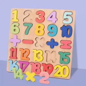 3D Colorful Alphabet Number Puzzle, Montessori Wooden Educational Toy, Math Shape Recognition Game for Kids, Halloween DIY Gift Idea