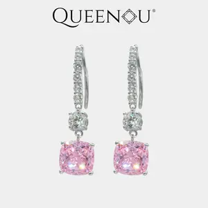 【960】Colorful Cushion Zircon Hook Earrings