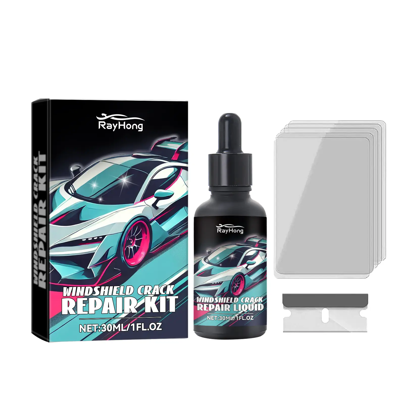 Windshield Repair Kit, Windshield Chip Repair Kit, Upgrade CarWindshield Crack Repair Kit, GlassRepair Liquid for Cracks and Chips,Cracks Gone Glass Repair Kit AllCrack Types