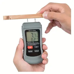 Precision Digital Wood Moisture Meter - Handheld Hygrometer for Drywall, Concrete & Building Materials - Accurate 0.01% Humidity Tester with Stainless Steel/Plastic Probe - Ideal for Floors & Wood Projects - Battery-Free Operation, Hygrometer for Humidity