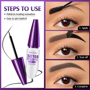 Long-Lasting Tattoo Eyebrow Gel Waterproof Sweatproof Dye Brow Paste Semi-Permanent Eyebrow Liquid 3 Colors Eyebrow Glue