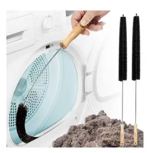 2 Pack Dryer Vent Cleaner Kit Clothes Dryer Lint Brush Vent Trap Cleaner Home Essentials Long Flexible Refrigerator Coil Brush Vacuum Brush