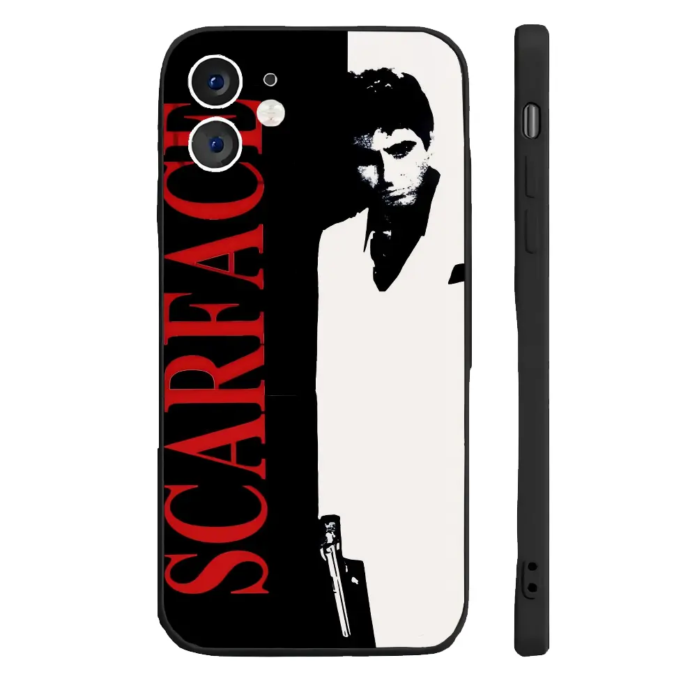 S-Scarface Phone Case Silicone Soft for iPhone 17,16,15,14,13,12,11,Pro,Max,Plus Phone Cover, It's A Great Decoration for Your Phone Case.