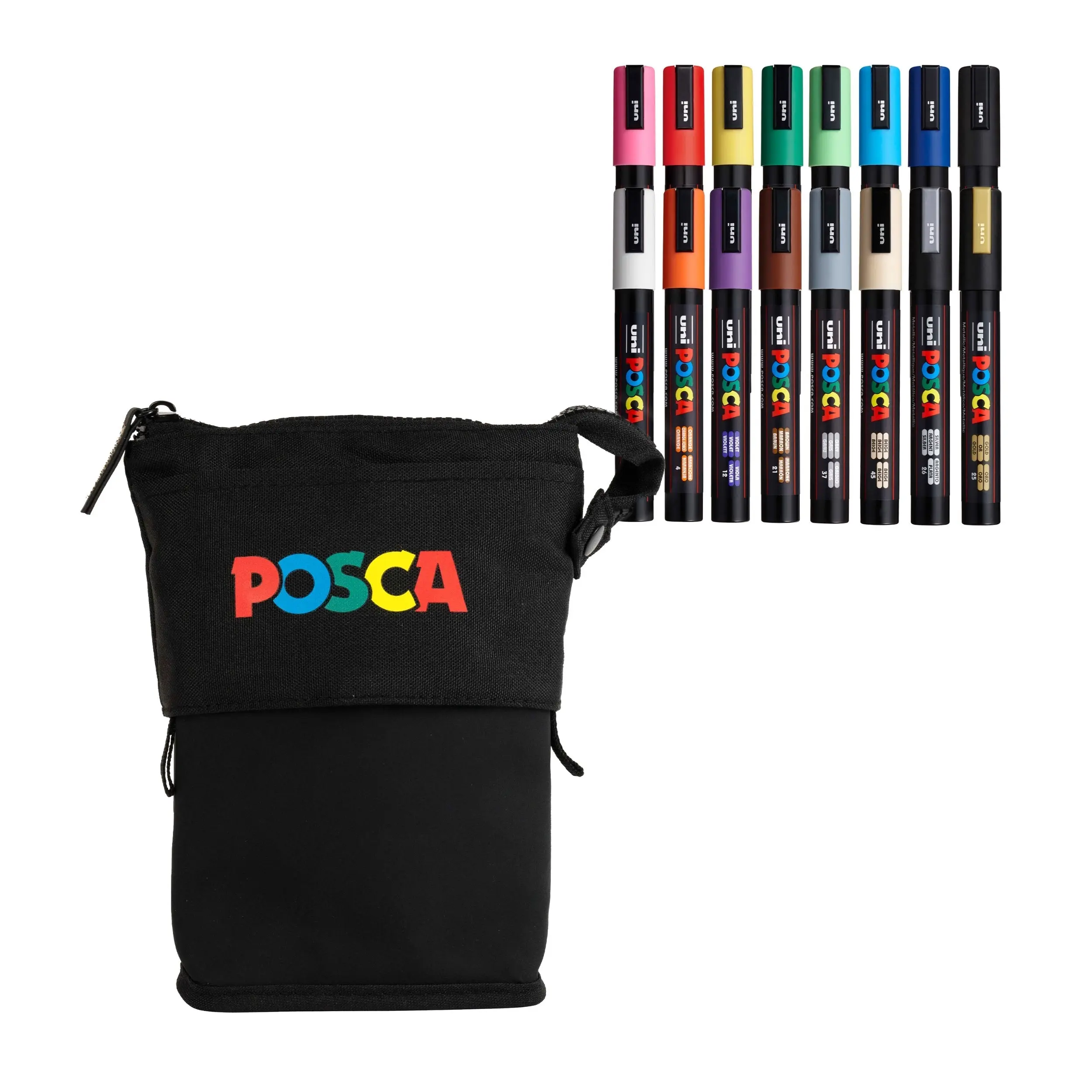 POSCA® Everyday Essentials 16-Count Art Kit - 5M Medium Tip Colorful Marker Set, High Quality Materials, Craft Supplies, Art Supplies Organizer Included