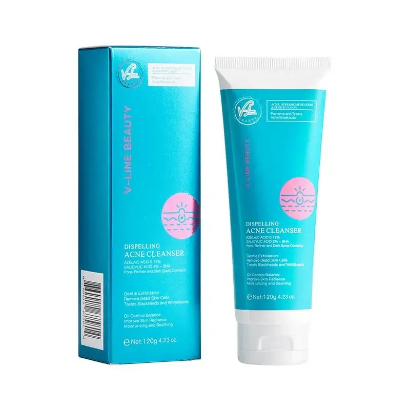 V-Line Beauty Dispelling Acne Cleanser with 2% BHA Salicylic Acid & 0.12% Azelaic Acid for Oily Skin Gentle Exfoliation Reduces Pores Blemishes & Dark Spots Calms Soothes Skin Repair